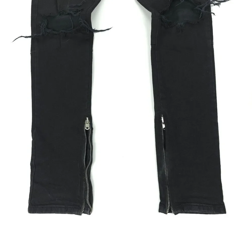 FEAR OF GOD Fourth Collection Distressed Selvedge Skinny Jeans 90s Y2k Grunge